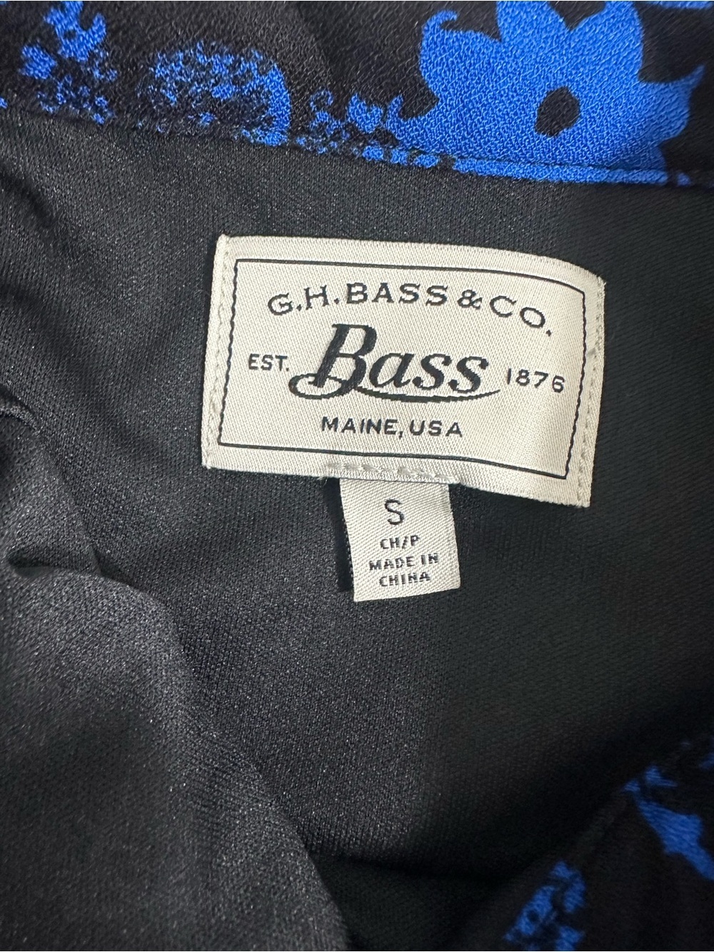NEW GH BASS Size S Sleeveless Blue Black Floral Lined Dress Button Front Mini - Picture 10 of 11